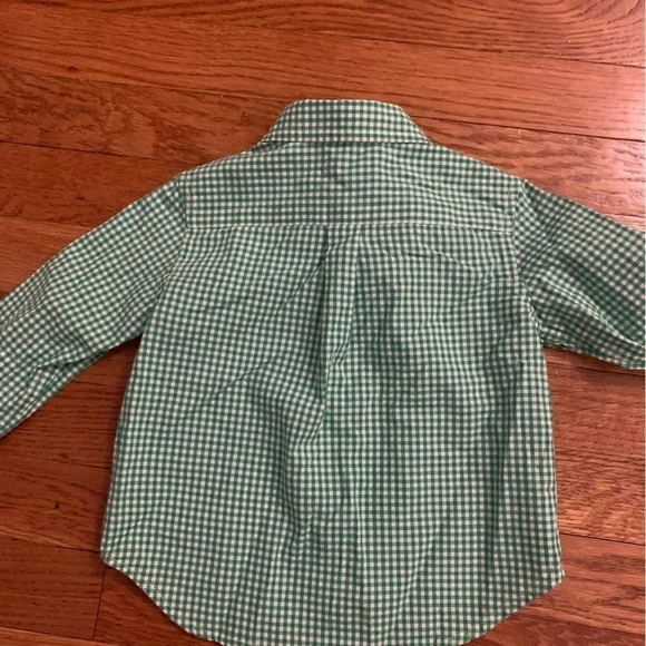Ralph Lauren Green and White Gingham Button Down Shirt 18 Months - Picture 5 of 6